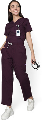 KNYA Scrub Suit | Women | Pant, Shirt Hospital Scrub(Wine S)
