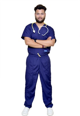 HEYVEZ Scrub Suit Pant, Shirt Hospital Scrub(Navy Blue XL)