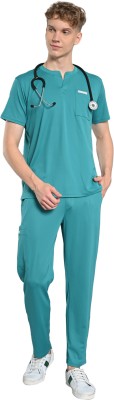 Thermaissance Smart Crew Neck Top - 1 Patch Pocket Shirt Hospital Scrub(TealGreen XS)