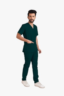 gerizzon HOSPITAL DRESS STAFF NURSE UNIFORM Pant, Shirt Hospital Scrub(DARK GREEN XL)