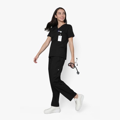 KNYA Classic Women's New Gen Scrub Pant, Shirt Hospital Scrub(Black M)