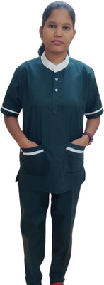 puniform Texmart Punifrom Housekeeping !! Support Staff Uniform-01 Shirt, Pant Hospital Scrub(Dark Green XXXL)