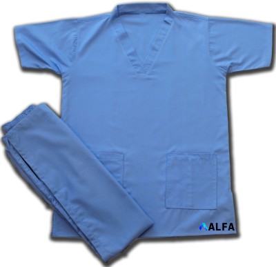 ALFA Comfy Scrub Suit Shirt, Pant Hospital Scrub(Sky Blue XL)