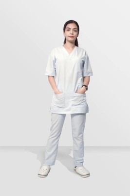 ARA UNIFORMS Women premium Scrub Suit | Comfortable Scrub Suit for Women | Shirt, Pant Hospital Scrub(Cool Blue L)