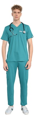 Thermaissance Men's Scrub-Smart V-neck Top 1 Drop Pocket Shirt Hospital Scrub(TealGreen XS)