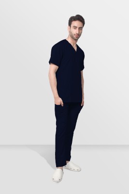 ARA UNIFORMS Basic Scrub Suit | Reusable medical scrub suit for men Shirt, Pant Hospital Scrub(Navy Blue XL)