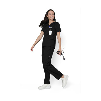 KNYA Classic Women's New Gen Scrub Pant, Shirt Hospital Scrub(Black M)