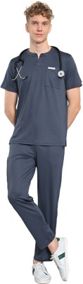 Thermaissance Smart Crew Neck Top - 1 Patch Pocket Shirt Hospital Scrub(MonumentGrey XS)