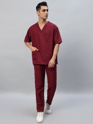 Hirawats SS-ADS-HS-M-MN Shirt, Pant Hospital Scrub(MAROON S)