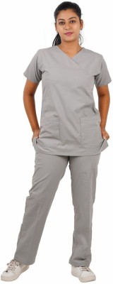 Vidhyasa Scrub Suit for Doctors, Nurses OT Dress Pant, Shirt Hospital Scrub(Light Grey L)