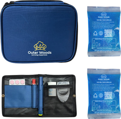 Outer Woods OW-21 Navy Insulin Cooler Bag Plus Pack(Navy Blue)