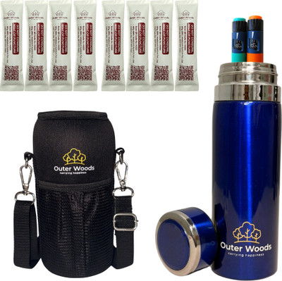 Outer Woods Insulin Cooler Bottle Case - Medium - 24 Hours Cooling With 8 Mini Ice Gel Packs and Bottle Cover Pack(Blue)