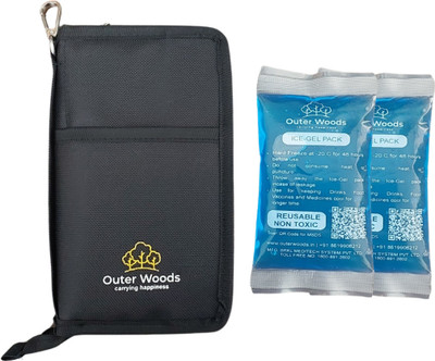 Outer Woods Insulin Cooling Wallet for Diabetics with Two Free Ice Gel Packs Insulin Cooling Wallet Pack(Black)