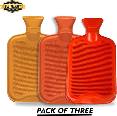 Zeom Pack of 3 Heating Rubber Non Slippery Instant Pain-Reliever Non Electric 2 L Hot Water Bag(Multicolor)