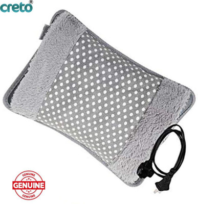 CRETO Velvet Fur Heat Bag for Full Body Pain Relief Rechargeable Gel Electric 1 L Hot Water Bag(Grey)