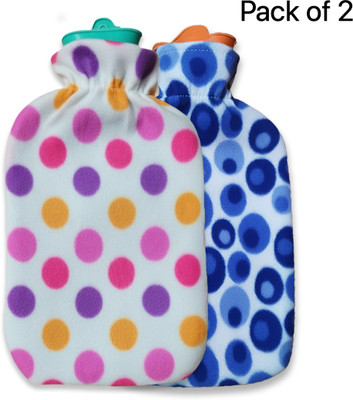 CRETO Pack of 2 Pain Relief Winter Care Rubber Pad with Cover Non Electric 2 L Hot Water Bag(Multicolor)