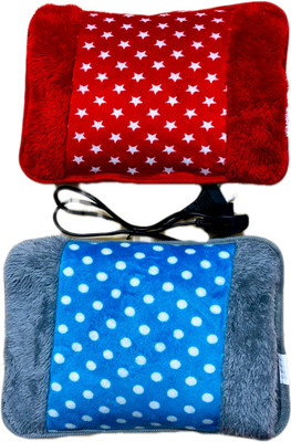 WarmNest PREMIUM QUALITY 2 Pack Combo of Velvet Pocket Heat Gel Pad with Soft Fur 2 L ELECTRICAL 2 L Hot Water Bag(Multicolor)