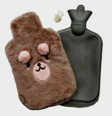Da Novira Premium Hot Water Rubber Bag with Soft Plush Cover For Cramps_Back Pain Relief Non-Electrical 2000 ml Hot Water Bag(Brown)