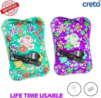 CRETO Pack of 2 Heating Rechargeable Hot Water Pad Gel for Pain Relief Electric 1 L Hot Water Bag(Multicolor)