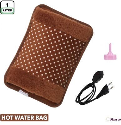 Ukarto Electric Hot Water Bag For Periods Joints Neck Back Pain Relief Warm Bag Electrical 1000 ml Hot Water Bag(Brown)