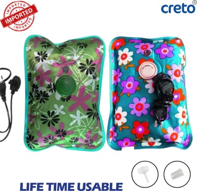 CRETO Pack of 2 Gel Rechargeable Heat Pad Pain Reliever Electric 1 L Hot Water Bag(Multicolor)