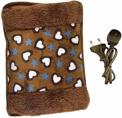 WarmNest Electric heating pad for pain relief with soft velvet hand pocket Hot Bag Electric 1000 ml Hot Water Bag(Brown)