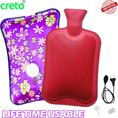 CRETO BUY 1 Non Electric Rubber Hot Pad GET 1 Pain Reliever Gel Electric 1 L Hot Water Bag(Multicolor)