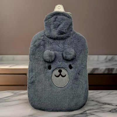 Da Novira Premium Hot Water Rubber Bag with Soft Plush Cover For Cramps_Back Pain Relief Non-Electrical 2000 ml Hot Water Bag(Grey)