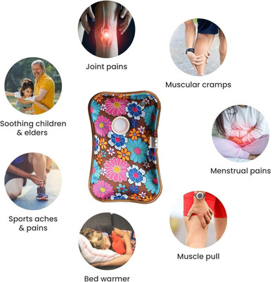 MEZIRE Heating Pad Joint, Back, Knee, Shoulder, Cramps, and Neck Pain Relief Electric Water Bag 1000 L Hot Water Bag(Multicolor)