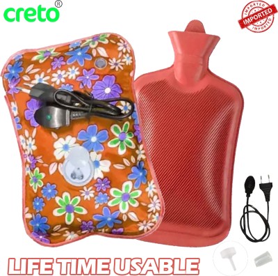 CRETO Combo Pack of Non Electric Rubber Hot Pad with Rechargeable Pain Reliever Electric 1 L Hot Water Bag(Multicolor)
