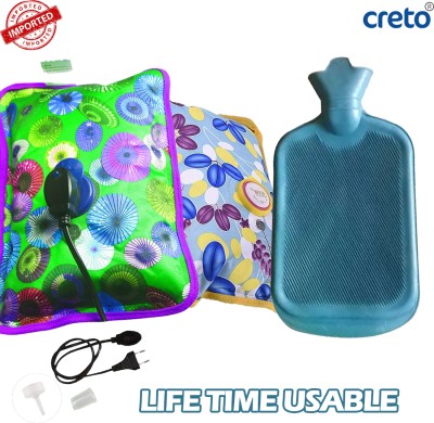 CRETO BUY 2 Electric Gel Bags GET 1 Pain Reliever Non Electric Rubber 1 L Hot Water Bag(Multicolor)