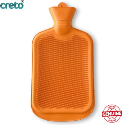 CRETO Leak Proof Non Rechargeable Rubber Hot Water Bottle Non Electric 1 L Hot Water Bag(Orange)