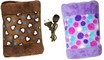 WarmNest collection Electric Heating Gel Pad Fur Velvet Pain Releif (Pack Of 2) 1605 Electrical 1 L Hot Water Bag(Multicolor)