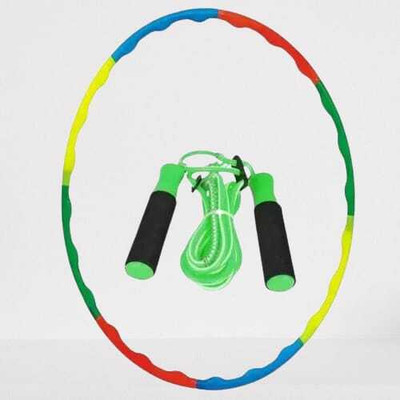 Hyper Best Saver Combo of 1 ZigZag Hula Hoop +1 Durable Quality Skipping Rope Hula Hoop(Diameter - 60 cm)