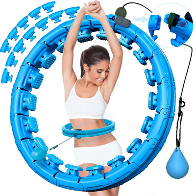 Honch Weighted Hula Hoop for Adults Weight Loss Hoop Plus Size 24 Detachable Knots Hula Hoop(Diameter - 132 cm)