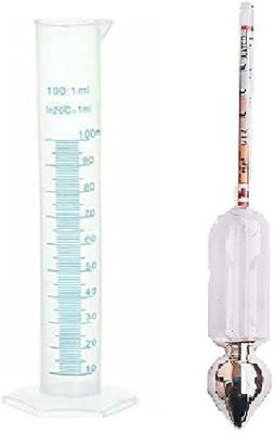 Nicolette Mercury Lactometer for Testing Milk Purity alongwith 100 ML Measuring 1 each Hydrometer