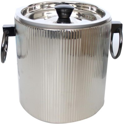 IZZHAAR 100 L Steel Buzzing Bistro Ice Bucket | Wine Bucket | ice Bucket with lid | bar Ice Bucket(Silver)