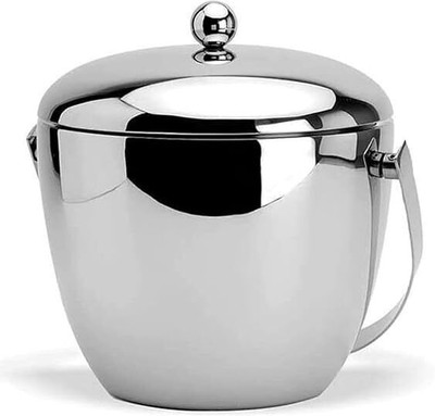 MALLICHH 12 L Steel Anything & Everything Stainless Steel Ice Bucket with Tong Ice Bucket(Grey)
