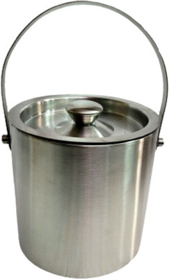 PRONIKS 1.5 L Steel Stainless Steel Bar Accessories Ice Bucket for home and mini bar dining Ice Bucket(Steel)