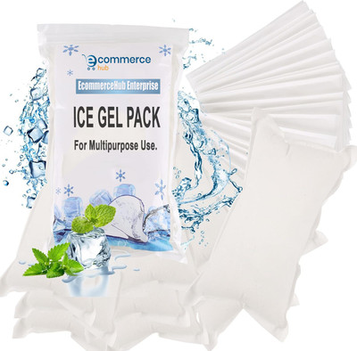 Ecommercehub 0.1 L Plastic Ice Gel Bucket Pouches for Cold Items Transport, Cold Carrier Ice Bucket(White)