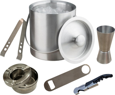 Nooks 1.5 L Steel Stainless Steel bar accessories for home Ice Bucket(Silver)