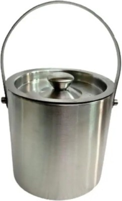 Nooks 1 L Steel Stainless Steel Insulated Ice Bucket [1Liter] | Keeps ice cold for 6 h Ice Bucket(Silver)