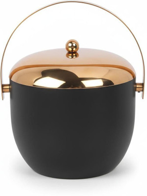 MALLICHH 1.5 L Steel ice bucket gold n black Ice Bucket(Black)