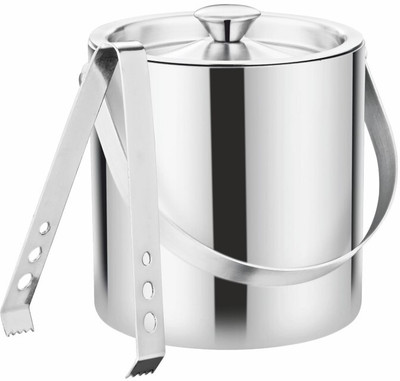 BARDECOR 1.5 L Steel STAINLESS STEEL - Ice bucket 1.5 ltr With Tong Ice Bucket(Silver)