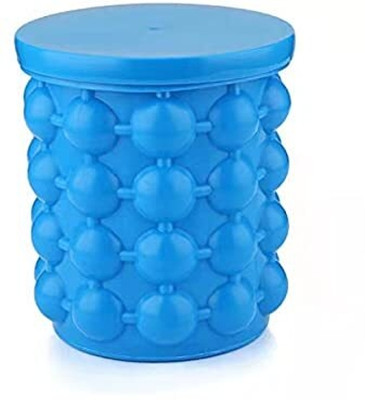 JASHKI ENTERPRISE 1 L Silicone Ice Cube Mold Ice Trays, Large Ice Bucket with Lid Ice Bucket(Blue)