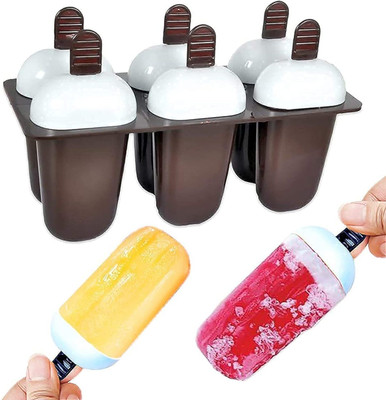 Kamview ice cube maker/ Ice Cream Maker / Kulfi Mould / Popsicle Mould/ Ice Maker/ Brown Plastic Ice Cube Tray(Pack of1)