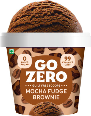 Go Zero Choco Brownie Mocha Fudge Brownie Low Calorie Guilt Free Ice Cream Cup(100 ml)