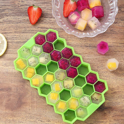 Kingmart HONEYCOMB ICE TRAY A24 Green Silicone Ice Cube Tray(Pack of1)