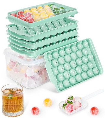 kanala enterrise 3 Pack Ice Cube Tray for Freezer,BPA Free Ice Tray for Cocktail, Whiskey Multicolor Plastic Ice Cube Tray(Pack of3)
