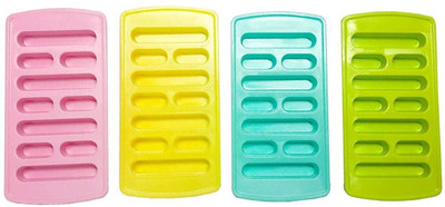 NOHUNT Kit kat Shape Ice Stick Tray Ice Cube Mold for Water Battle Pack of 4 Pcs Multicolor Plastic Ice Cube Tray(Pack of1)
